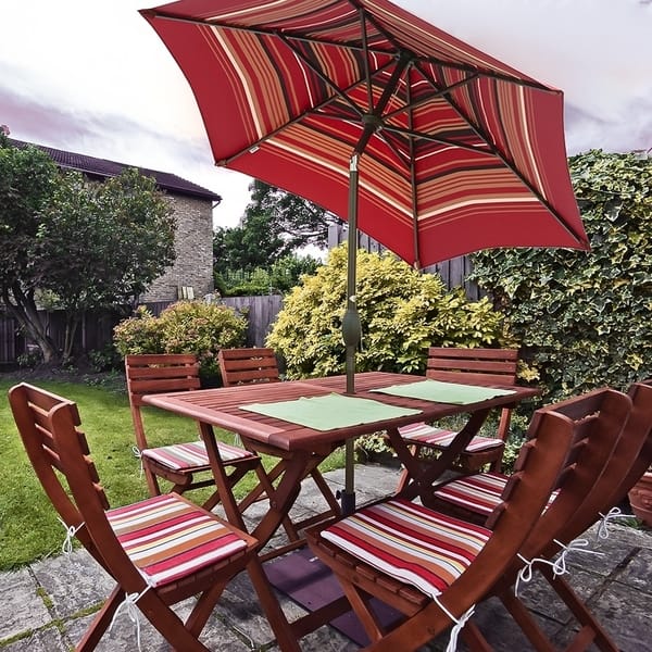 Shop Black Friday Deals On Alpine 7 5 Foot Round Market Umbrella With Crank And Push Button Tilt By Havenside Home Overstock 27534264