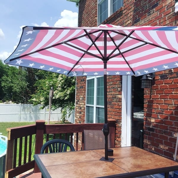 Shop 9ft Hexagonal Outdoor Patio Market Umbrella Base Not Included Overstock 27534267