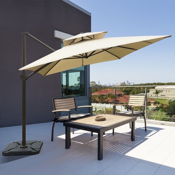 Shop Black Friday Deals On Acapulco 9 Foot X 12 Foot Rectangular Offset Hanging Cantilever Umbrella With Cross Base By Havenside Home Overstock 27534268