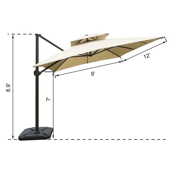 Shop Black Friday Deals On Acapulco 9 Foot X 12 Foot Rectangular Offset Hanging Cantilever Umbrella With Cross Base By Havenside Home Overstock 27534268