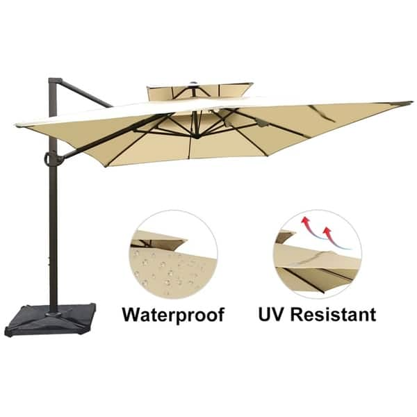 Shop Black Friday Deals On Acapulco 9 Foot X 12 Foot Rectangular Offset Hanging Cantilever Umbrella With Cross Base By Havenside Home Overstock 27534268