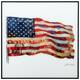 American Flag Printed Glass Wall Art Black Anodized Aluminum Frame 