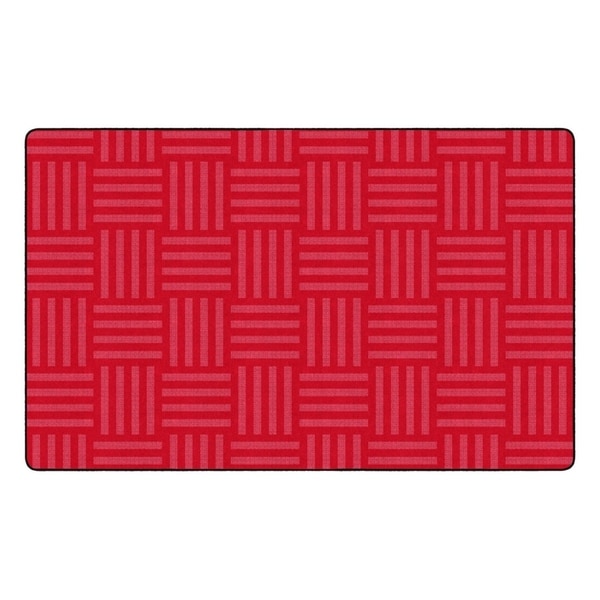 Flagship Carpet Kids Nylon Cherry Hashtag Tone On Tone Classroom Seating Rug, Seats 30 - 7'6" x 12' - 7'6" x 12'