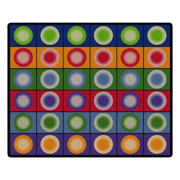 Flagship Carpet Kids Nylon Dot Spots Classroom Seating Rug, Seats 35 - 10'9" x 13'2" - 10'9" x 13'2"