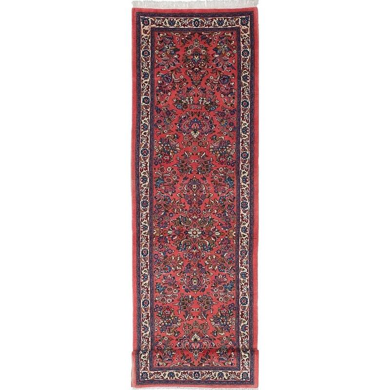 eCarpetGallery Hand-knotted Sarough Pink Wool Rug - 2'9 x 10'2