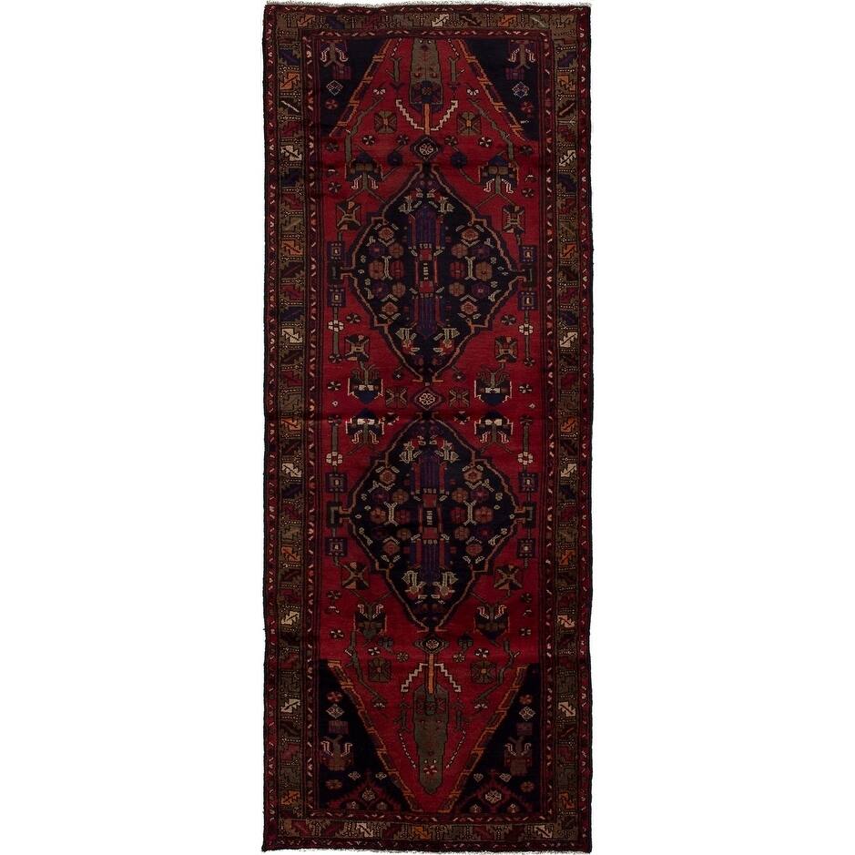 eCarpetGallery Hand-knotted Persian Vintage Red Wool Rug - 3'7 x 9'3