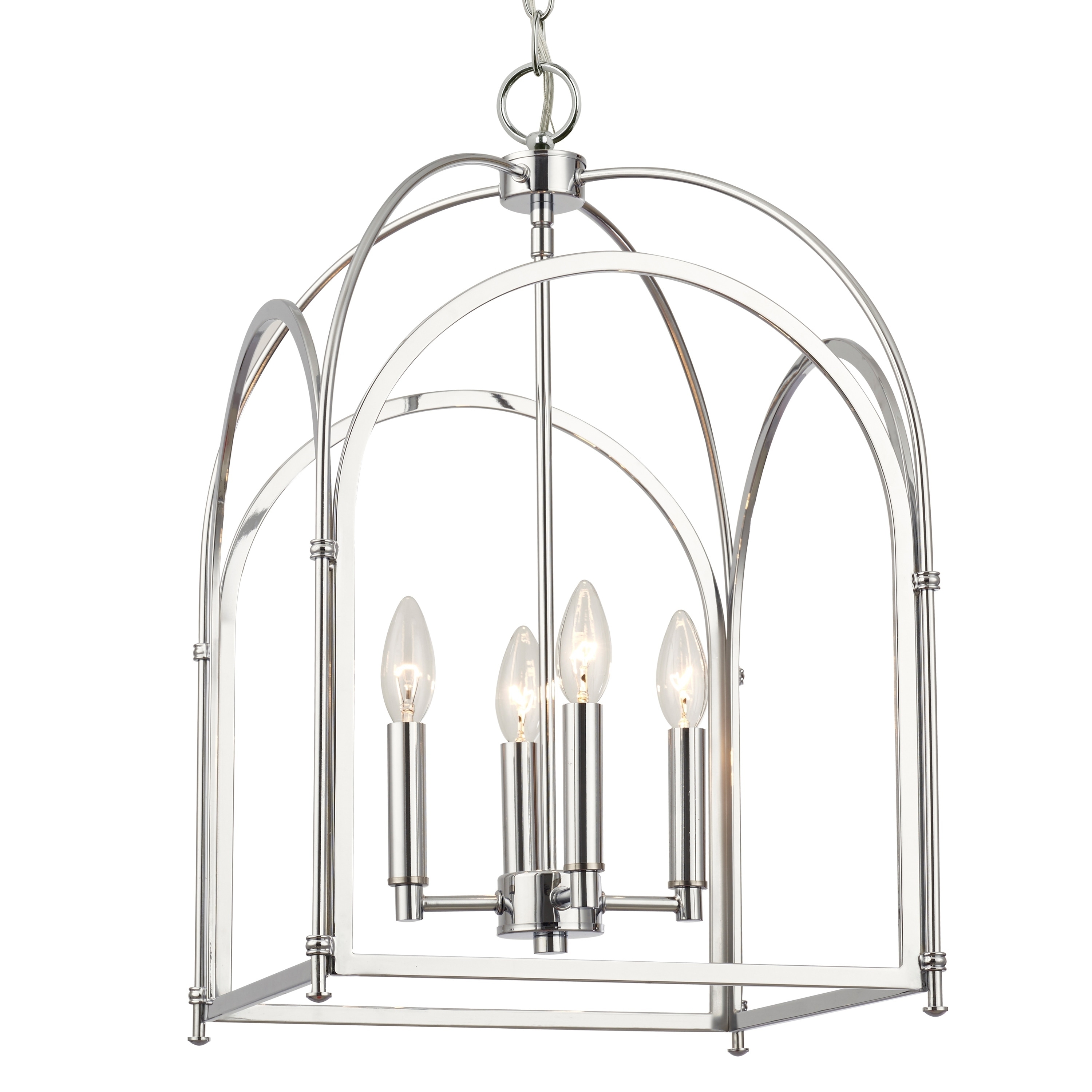 4-light Polished Chrome Pendant (14-inch wide) - Polished Chrome - Polished Chrome