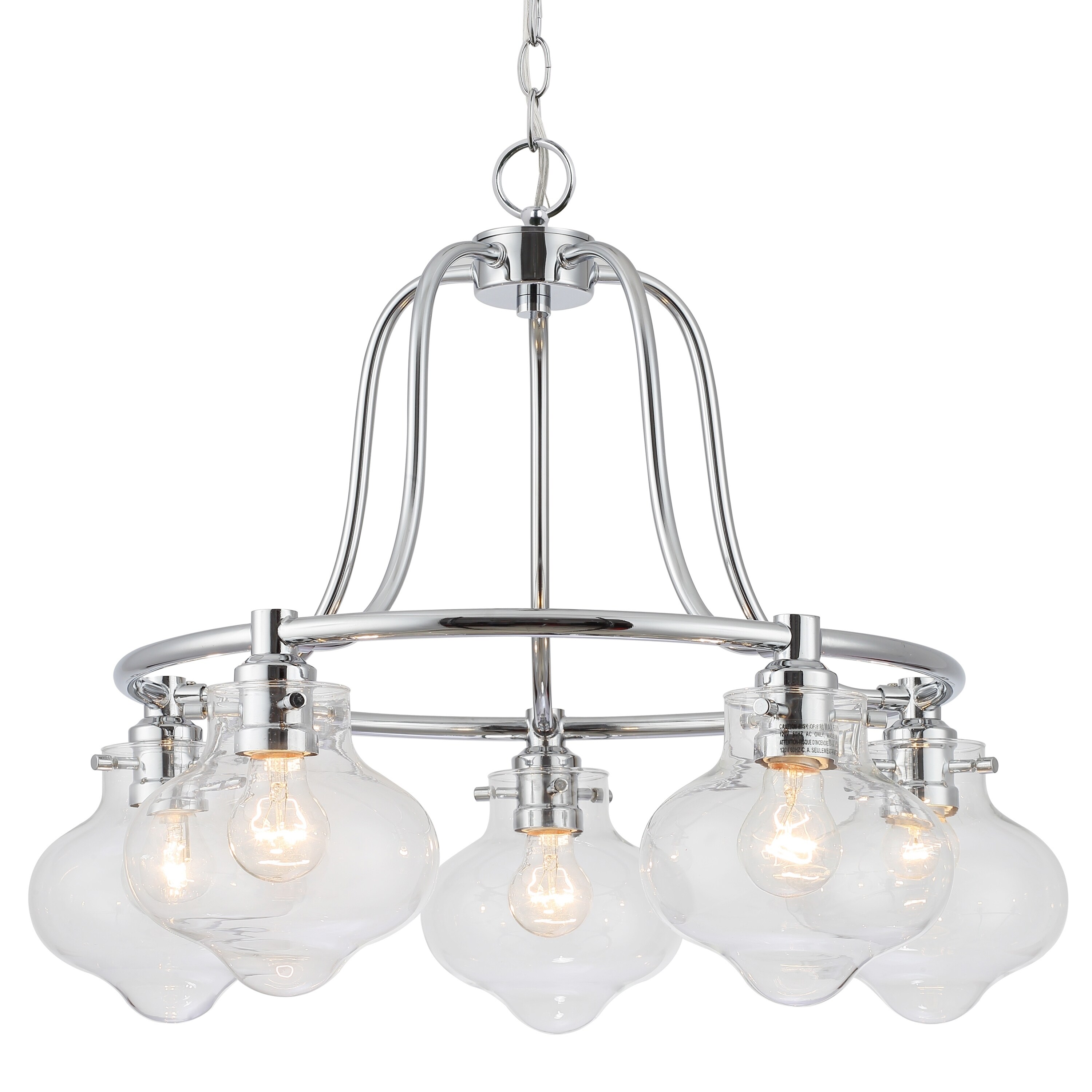 5-light Polished Chrome Chandelier - Chandeliers For Bedrooms by Overstock.com