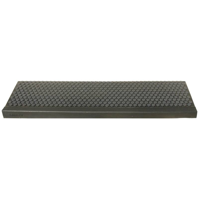 Rubber-Cal "Coin-Grip Commercial (Grit)" Step Mat - 10" x 36" - 6 Pack - 10"X36"