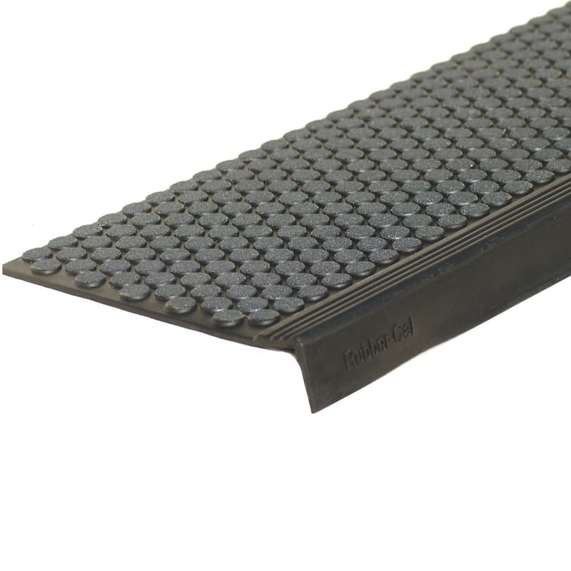 Rubber-Cal "Coin-Grip Commercial (Grit)" Step Mat - 10" x 36" - 6 Pack - 10"X36"