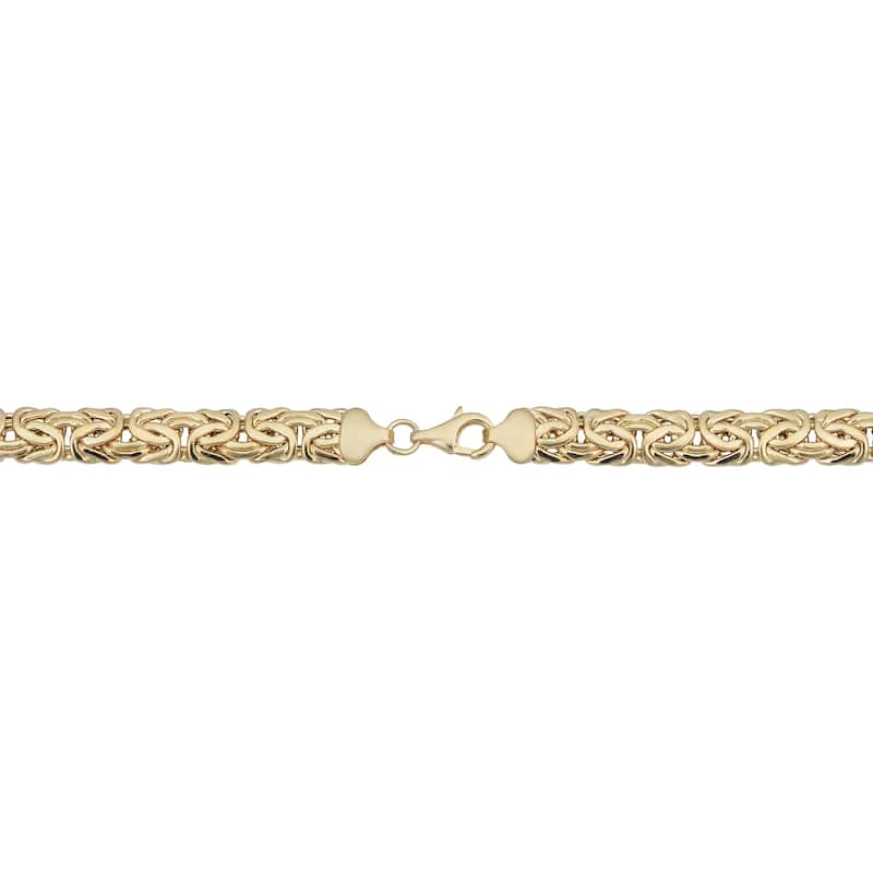 14k Yellow Gold 9.7 millimeters Panther Head Byzantine Bracelet (7.75 inches)