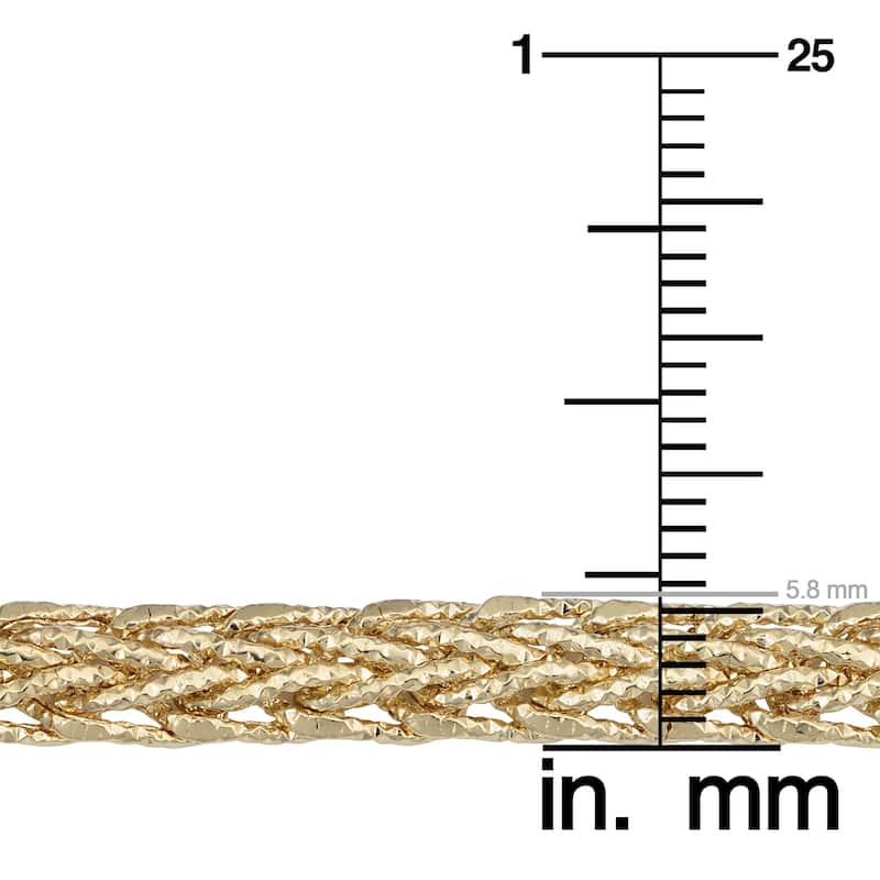 14k Yellow Gold 5.8 millimeters Diamond-cut Weave Bracelet (7.5 inches)