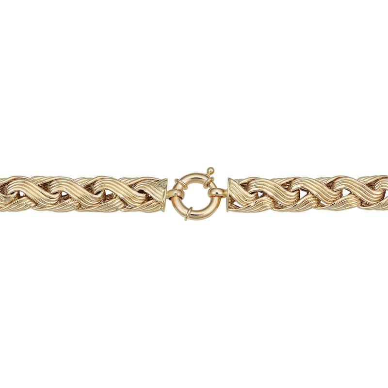 14k Yellow Gold 9.8 millimeters Braided Bracelet (7.5 inches)