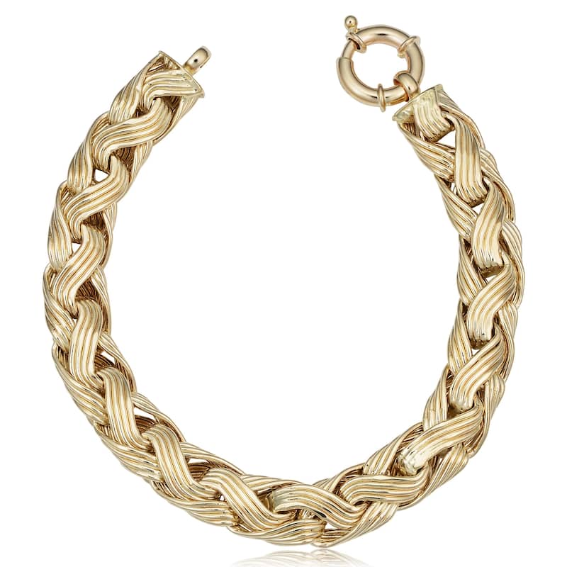 14k Yellow Gold 9.8 millimeters Braided Bracelet (7.5 inches)