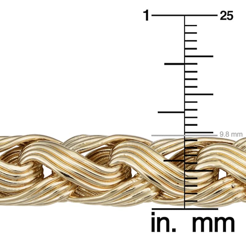 14k Yellow Gold 9.8 millimeters Braided Bracelet (7.5 inches)