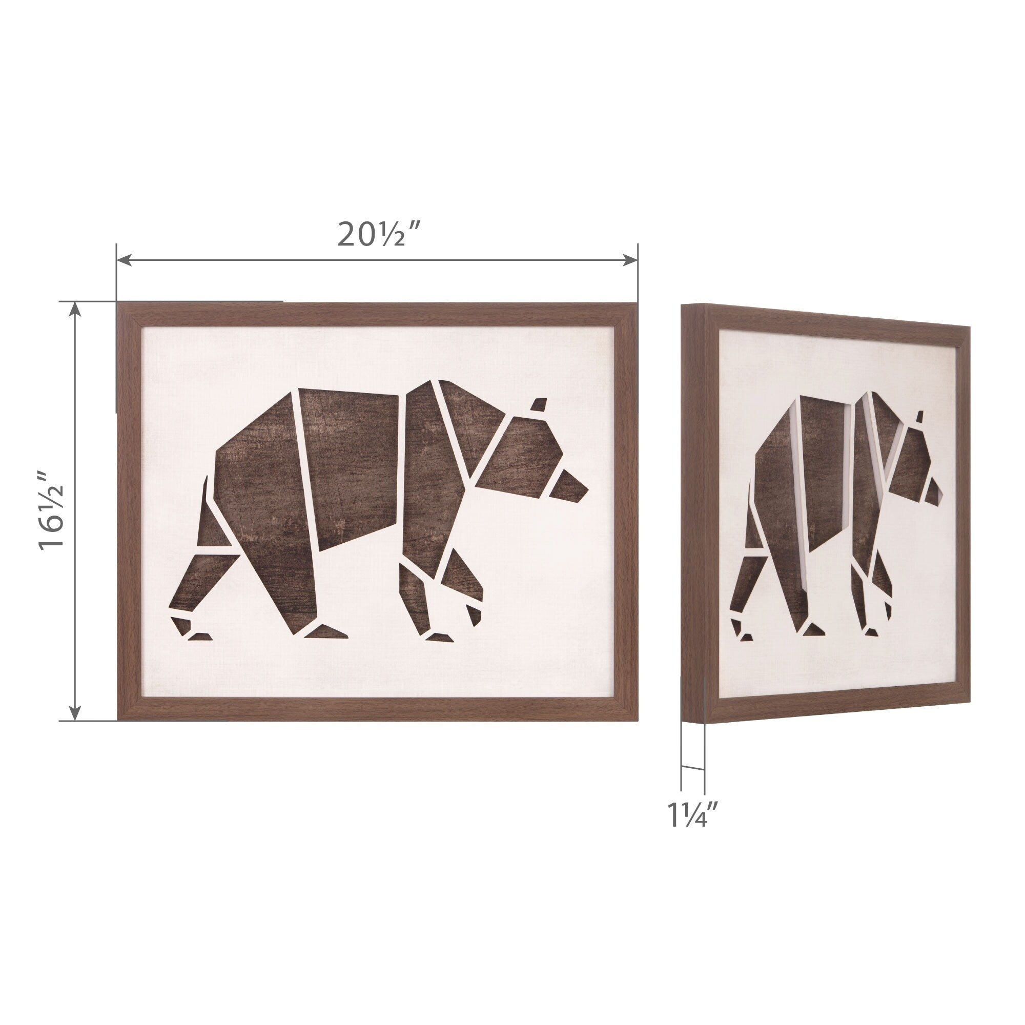 Shop Cut Out Geometric Bear 16x20 Framed Wall Art Print Decor Overstock 27538252
