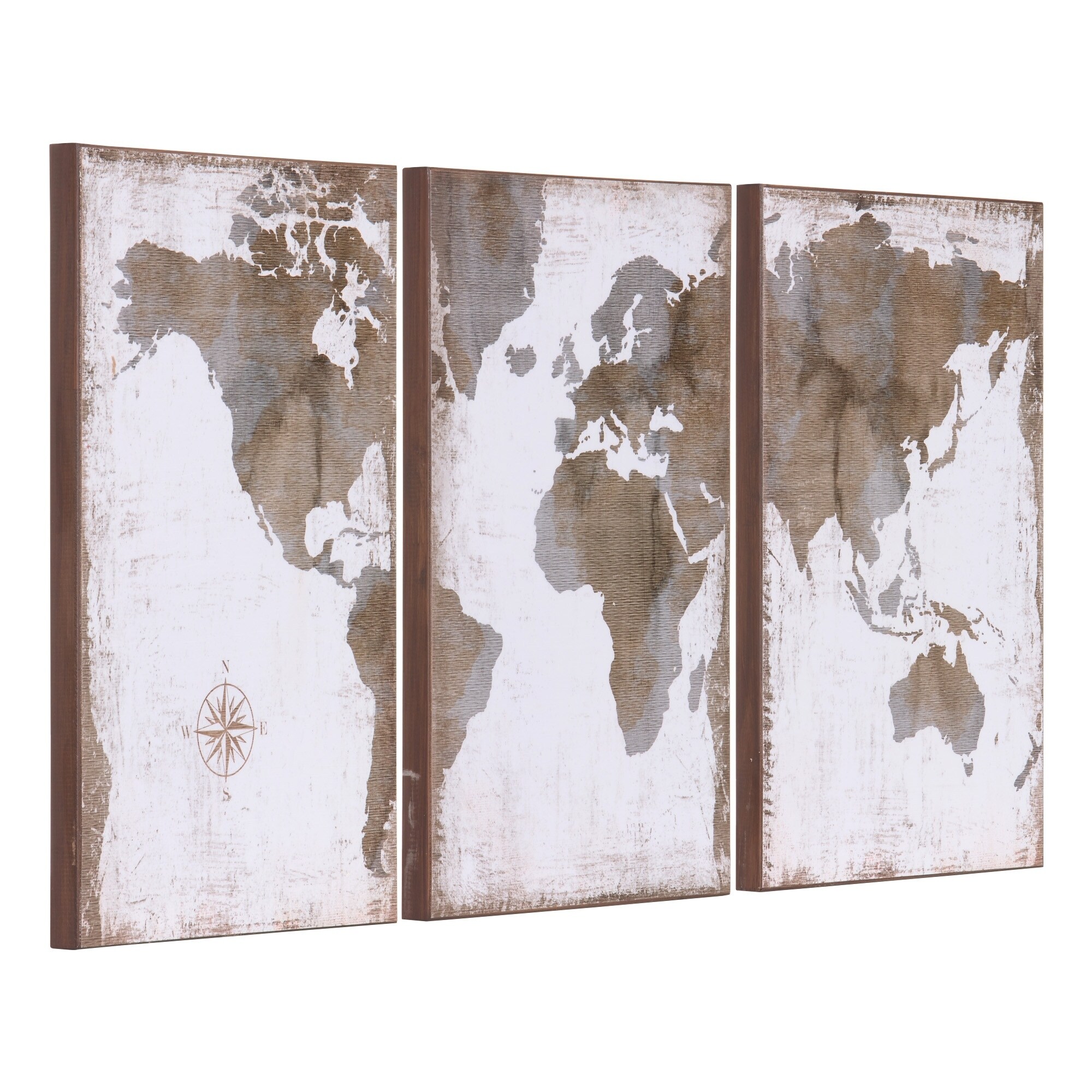 Large Vintage World Map 3 Panel Canvas Set Wall Art Overstock 27538317 There are 20747 3 piece wall art for sale on etsy, and they cost $34.56 on average. large vintage world map 3 panel canvas set wall art