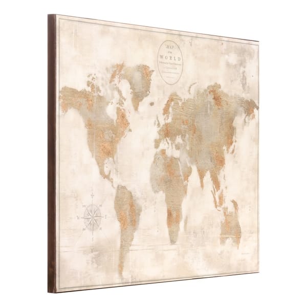 Shop Large Antique White Vintage World Map 30x40 Stretched Canvas Wall Art Overstock 27538320