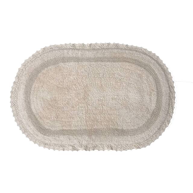 Auburn Absorbent Cotton Machine Washable, Reversible Bath Rug - Ivory