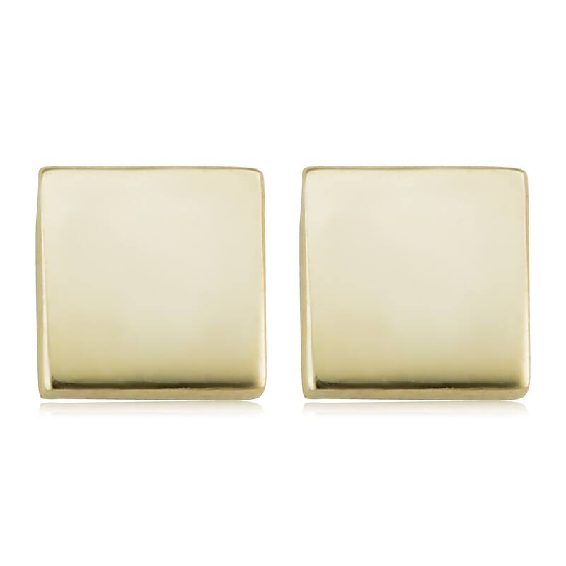 14k Yellow Gold Square Stud Earrings