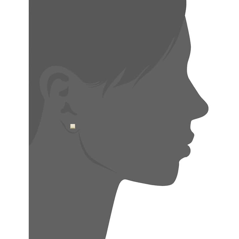14k Yellow Gold Square Stud Earrings