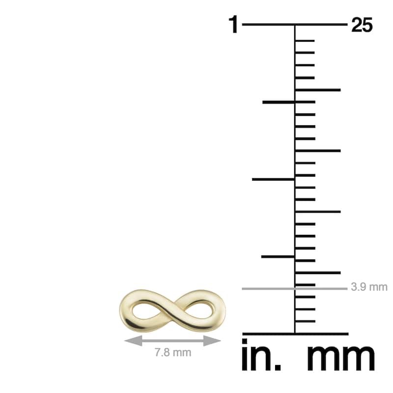 14k Yellow Gold Infinity Stud Earrings