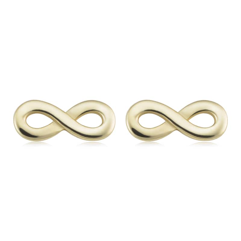 14k Yellow Gold Infinity Stud Earrings