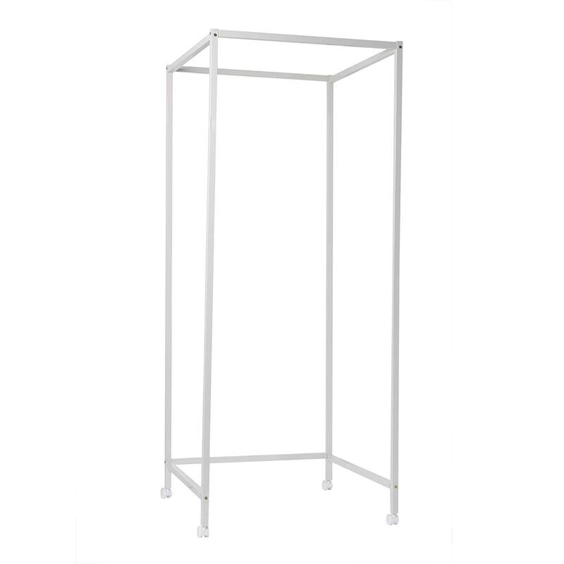 Don't Look At Me - Portable Changing Room Divider - White Frame with Blackout Fabric and Casters