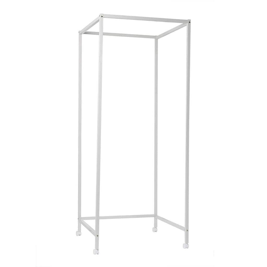 Don't Look At Me - Portable Changing Room Divider - White Frame with Blackout Fabric and Casters