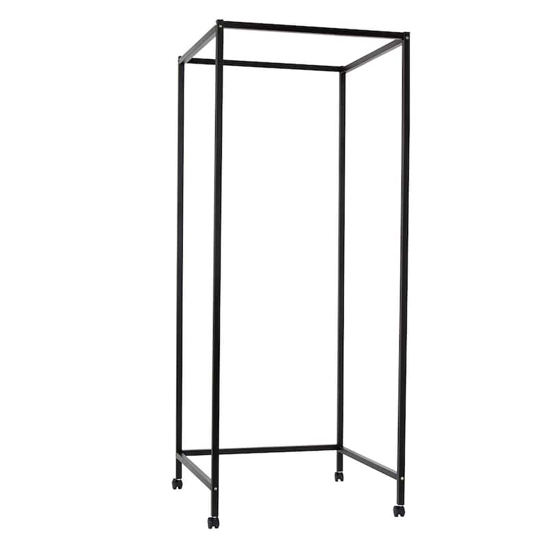 Don't Look At Me - Portable Changing Room Divider - Black Frame with Blackout Fabric and Casters