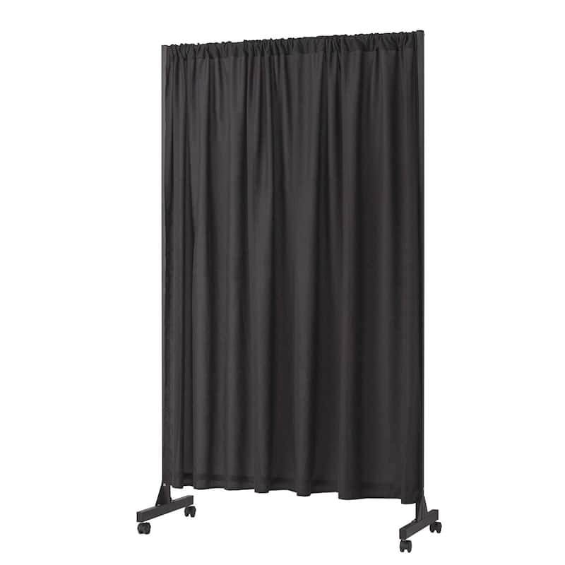 Don't Look at Me - Expandable Privacy Room Divider - Black Frame with Blackout Fabric