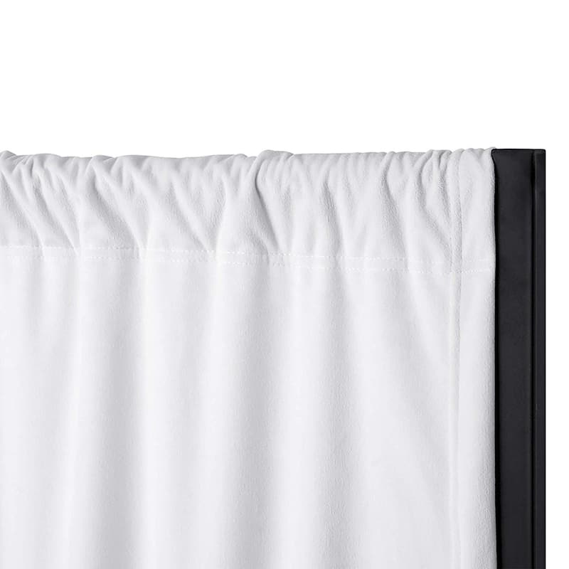 Don't Look at Me - Expandable Privacy Room Divider - Black Frame with Blackout Fabric - 18.11"W x 73.82"H x 40.94"L - 72.04''L - Black Frame with White Blackout Fabric