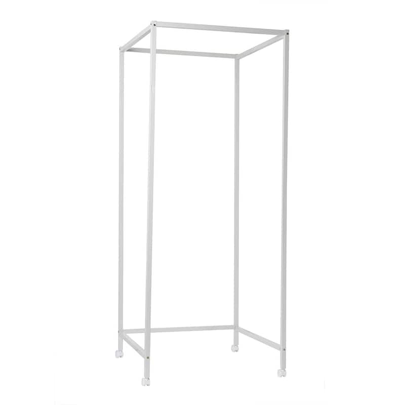 Don't Look At Me - Portable Changing Room Divider - White Frame with Cotton Fabric and Casters