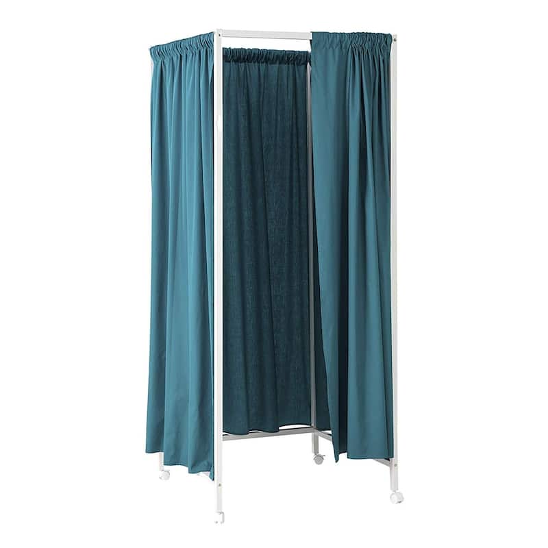 Don't Look At Me - Portable Changing Room Divider - White Frame with Cotton Fabric and Casters