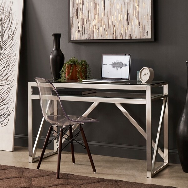 brushed nickel desk