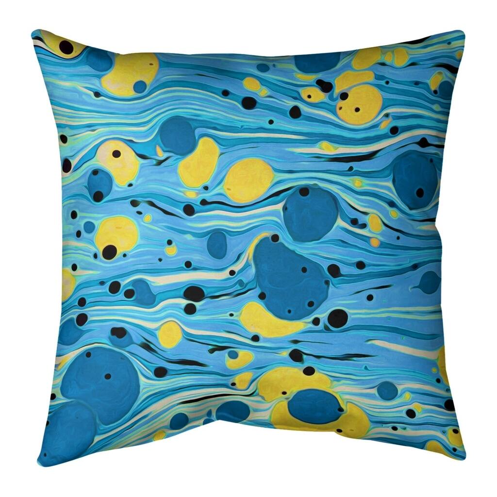 Katelyn Elizabeth Blue Paint Swirls Pillow (w/ Removable Insert) - Cotton Twill