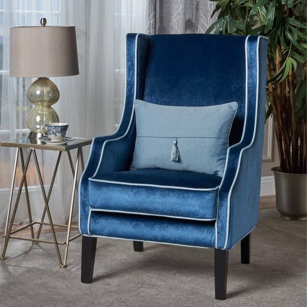 Eddison Traditional Two Toned Velvet Club Chair by Christopher Knight