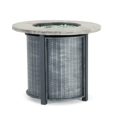 Logan 30x30 Round Fire Table in Grey by Sego Lily