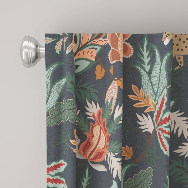 Shop Skyline Unlined Curtains In Venya Safari Navy On Sale
