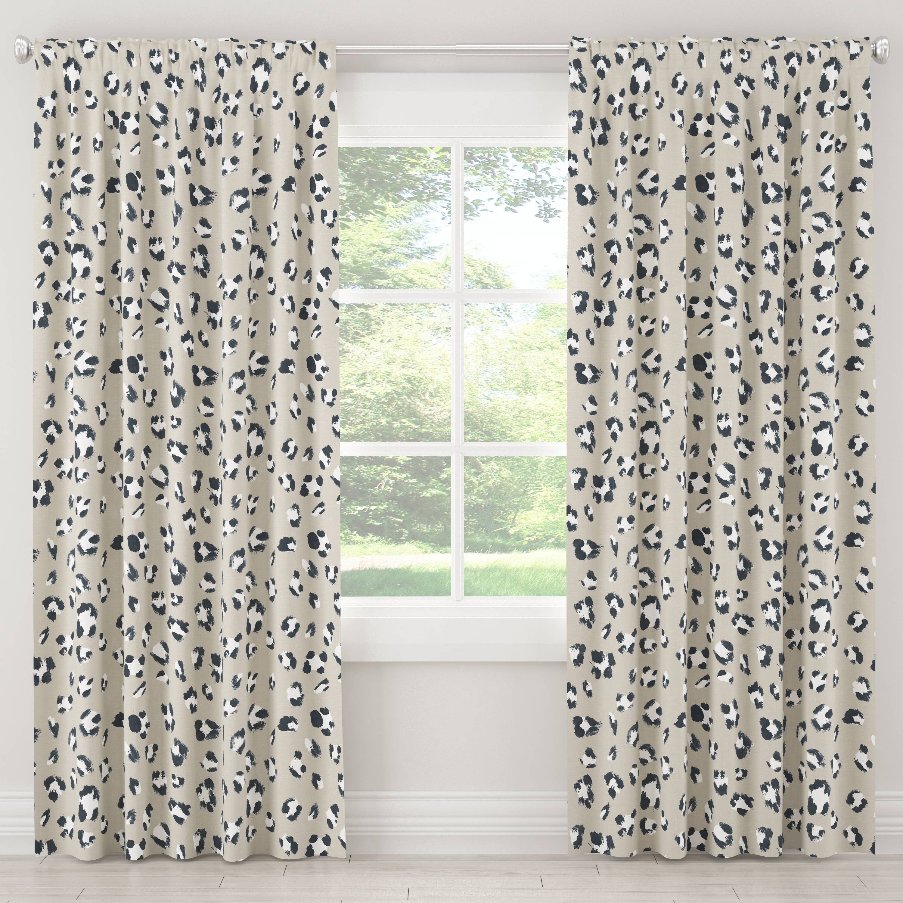 Shop Skyline Unlined Curtains In Brush Cheetah Ivory Free