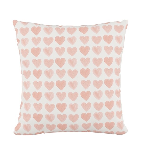 Skyline Fluffed Polyester 18 x 18 Pillow in Hearts Peach