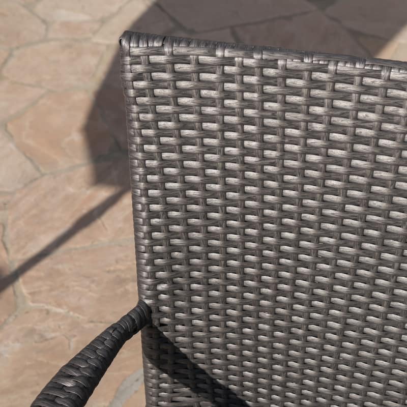 Christopher Knight Home Cooper Outdoor 6-Piece Rectangular Acacia Wood and Wicker Dining Set