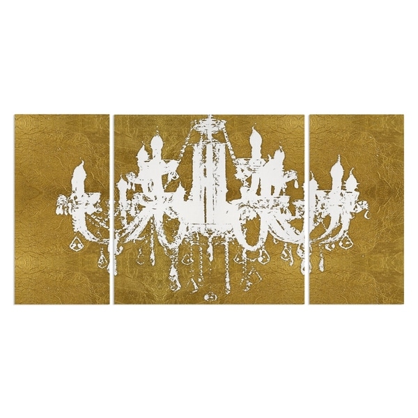 Wexford Home 'Golden Champagne Diamond Chandelier' Canvas Premium Multi Piece Art