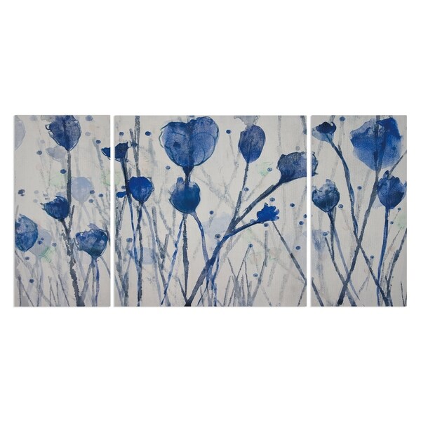 Wexford Home 'Blue Day Garden' 3-piece Wall Art