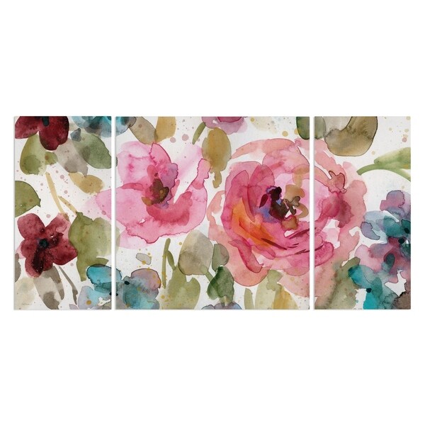 Wexford Home Garden Palette I Canvas Wall Art Set of 3 On