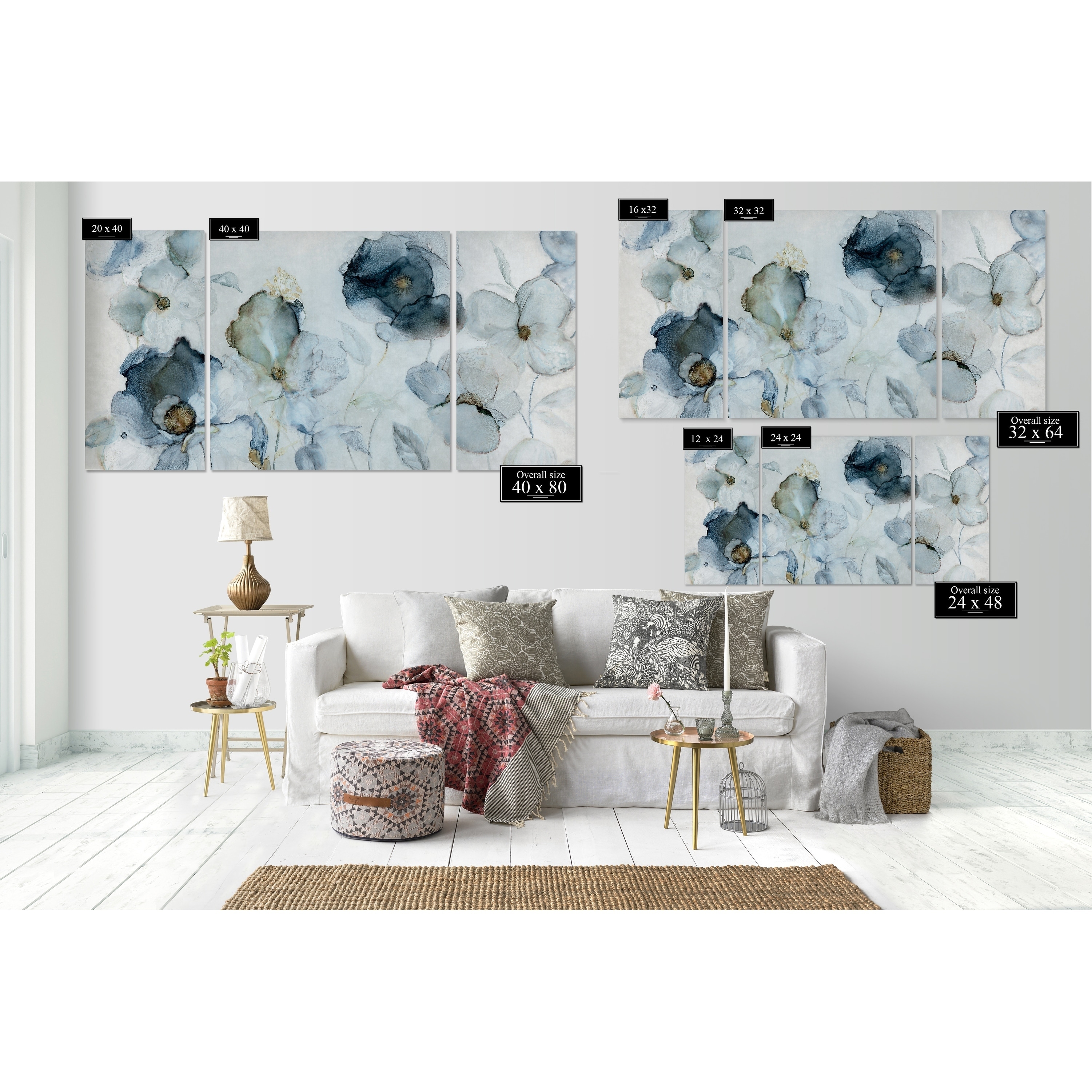 Flowering Indigo-A Premium Multi Piece Art available in 3