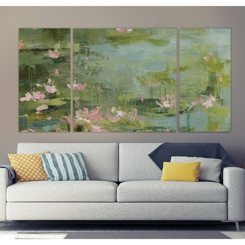 Celadon Waterlilies II-A Premium Multi Piece Art available in 3 sizes