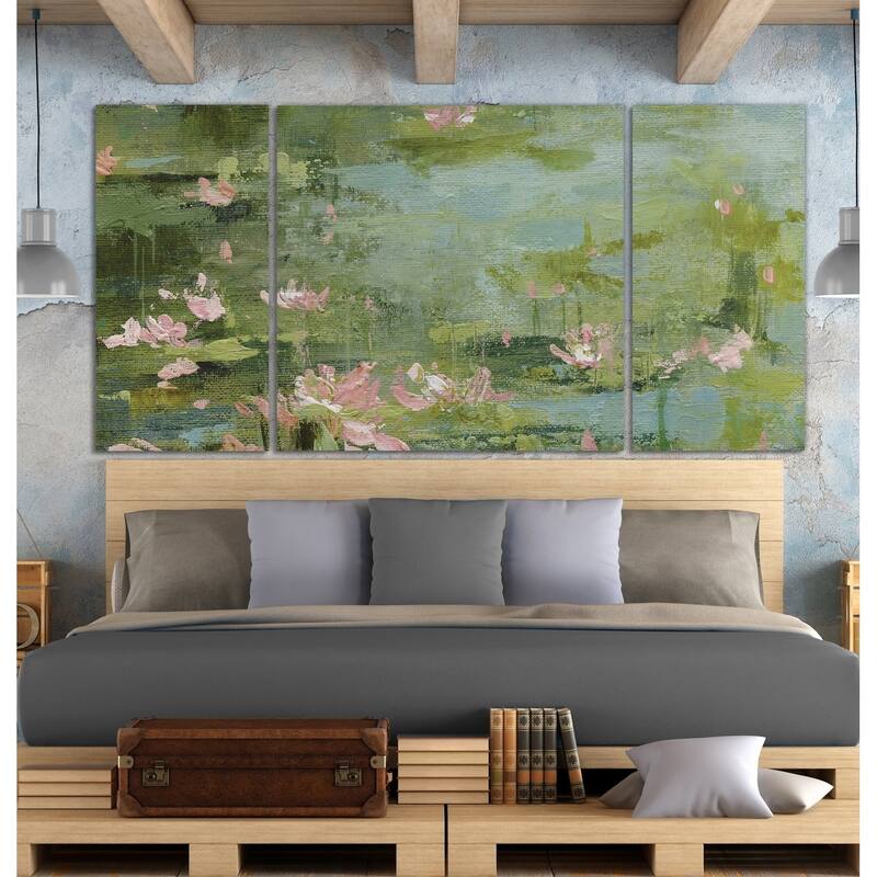 Celadon Waterlilies II-A Premium Multi Piece Art available in 3 sizes