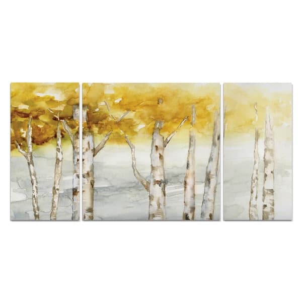 Shop Wexford Home Golden Trees Canvas Wall Art Set Of 3 Overstock 27540410