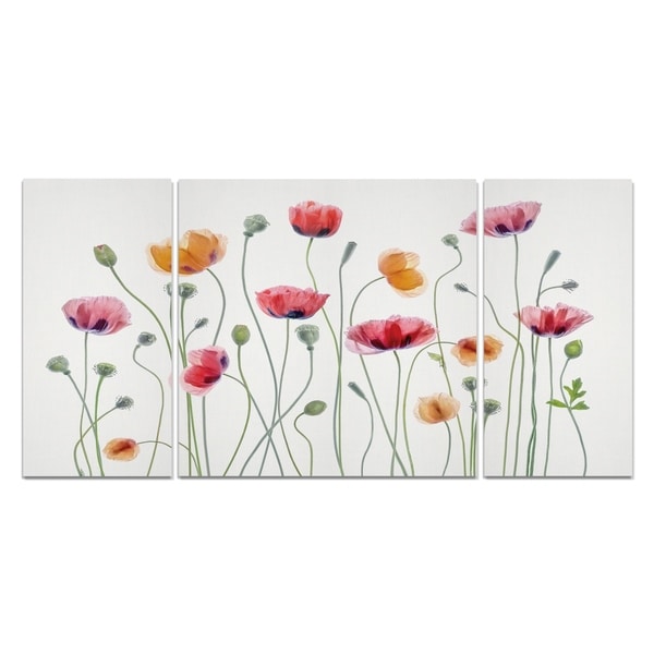 Wexford Home 'High Key Poppy Party' Premium 3-piece Art Set